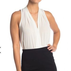 Lush Women’s Perfect Sleeveless Wrap Bodysuit in White Size: Large